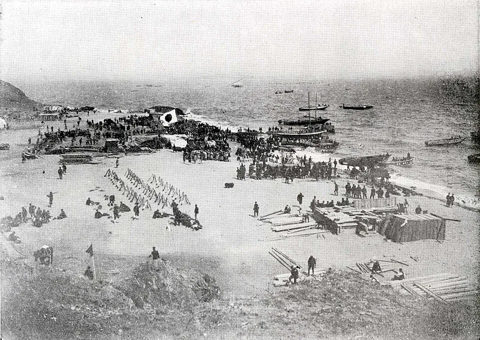 Japanese Army Landing on the Liaodong Peninsula 1